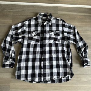 Milwaukee Leather Men's Black & White Long Sleeve Cotton Flannel Shirt Size XXL‎